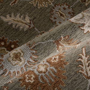 Amer Rugs Lewis Classic Floral Hand-hooked Area Rug In Luxurious New Zealand Wool For Your Elegant Home Decor Khaki Wool Lew13656