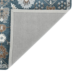 Amer Rugs Lewis Classic Floral Hand-hooked Area Rug In Luxurious New Zealand Wool For Your Elegant Home Decor Navy Wool Lew20203