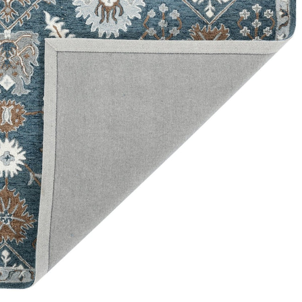 Amer Rugs Lewis Classic Floral Hand-hooked Area Rug In Luxurious New Zealand Wool For Your Elegant Home Decor Navy Wool Lew20203