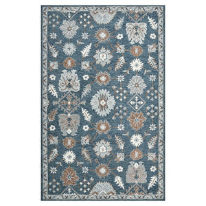 Amer Rugs Lewis Classic Floral Hand-hooked Area Rug In Luxurious New Zealand Wool For Your Elegant Home Decor Navy Wool Lew20203