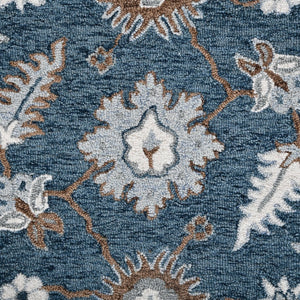 Amer Rugs Lewis Classic Floral Hand-hooked Area Rug In Luxurious New Zealand Wool For Your Elegant Home Decor Navy Wool Lew20203