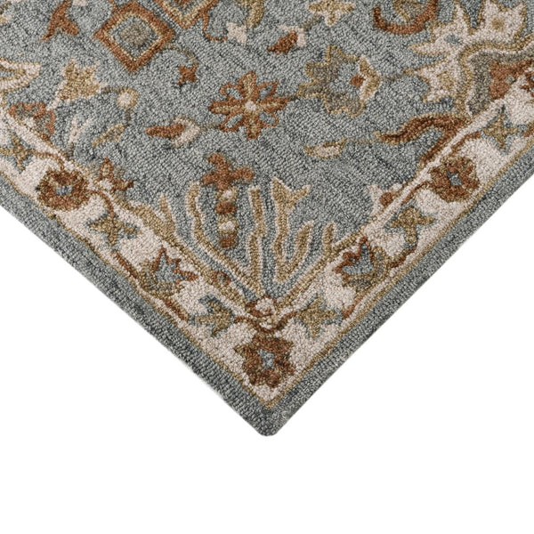 Amer Rugs Lewis Classic Floral Hand-hooked Area Rug In Luxurious New Zealand Wool For Your Elegant Home Decor Blue Wool Lew30203