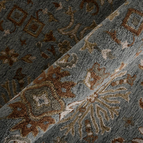 Amer Rugs Lewis Classic Floral Hand-hooked Area Rug In Luxurious New Zealand Wool For Your Elegant Home Decor Blue Wool Lew30203