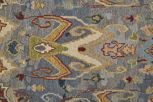 Feizy Rugs Leylan Wool Ikat Area Rug with Soumak Weave for Living and Dining Rooms Blue/Gray/Tan 7'9" x 9'9" LEY0563FBLUMLTF99