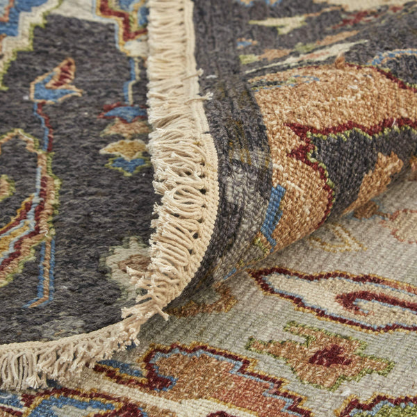 Feizy Rugs Leylan Wool Ikat Area Rug with Soumak Weave for Living and Dining Rooms Taupe/Tan/Orange 2'6" x 10' LEY0563FCHLMLTI10