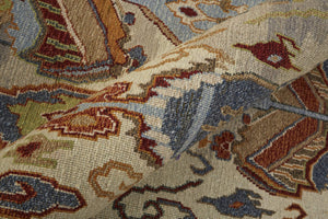 Feizy Rugs Leylan Wool Ikat Area Rug with Soumak Weave for Living and Dining Rooms Tan/Ivory/Orange 2'6" x 10' LEY0563FIVYMLTI10