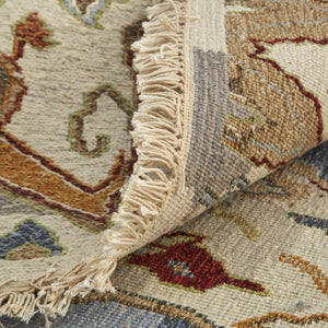 Feizy Rugs Leylan Wool Ikat Area Rug with Soumak Weave for Living and Dining Rooms Tan/Ivory/Orange 2'6" x 10' LEY0563FIVYMLTI10