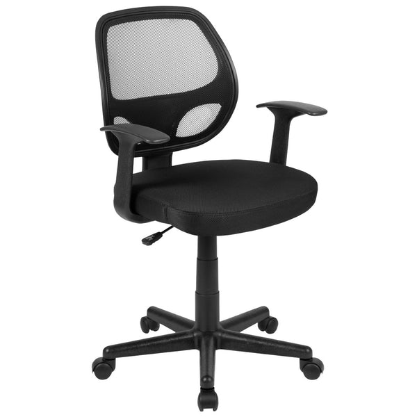 English Elm Flash Ergonomic Mid-Back Mesh Swivel Task Chair for Comfortable All-Day Support in Small Spaces Black LF-118P-T-BK-GG