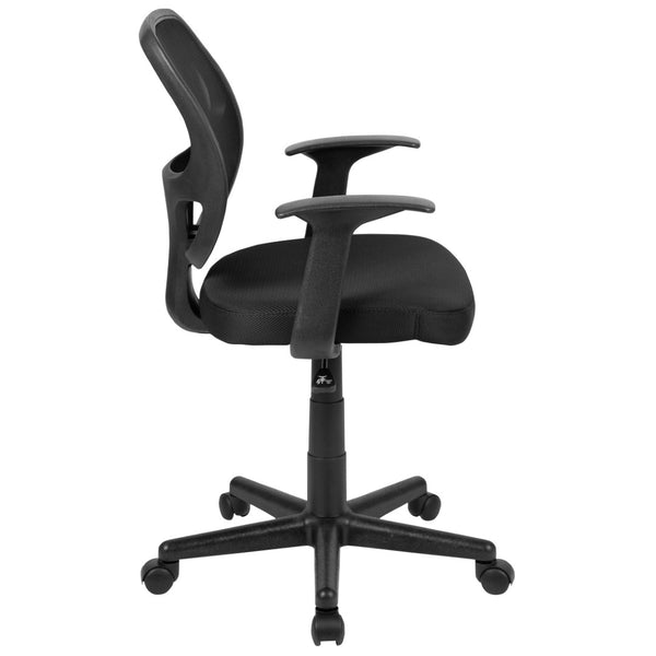 English Elm Flash Ergonomic Mid-Back Mesh Swivel Task Chair for Comfortable All-Day Support in Small Spaces Black LF-118P-T-BK-GG