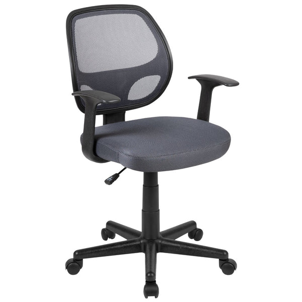 English Elm Flash Ergonomic Mid-Back Mesh Swivel Task Chair for Comfortable All-Day Support in Small Spaces Gray LF-118P-T-GY-GG