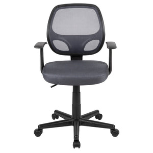 English Elm Flash Ergonomic Mid-Back Mesh Swivel Task Chair for Comfortable All-Day Support in Small Spaces Gray LF-118P-T-GY-GG