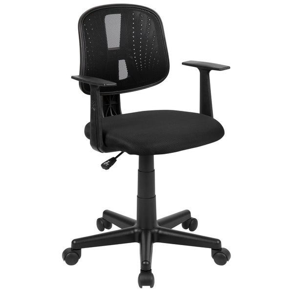 English Elm Flash Fundamentals Mid-Back Mesh Office Chair - Breathable Design with Pivot Back and Lumbar Support Black LF-134-A-BK-GG