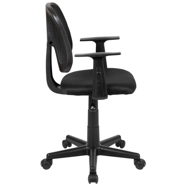 English Elm Flash Fundamentals Mid-Back Mesh Office Chair - Breathable Design with Pivot Back and Lumbar Support Black LF-134-A-BK-GG