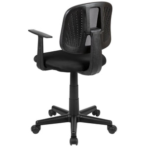 English Elm Flash Fundamentals Mid-Back Mesh Office Chair - Breathable Design with Pivot Back and Lumbar Support Black LF-134-A-BK-GG