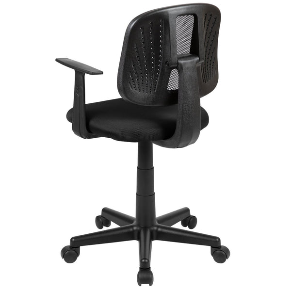 English Elm Flash Fundamentals Mid-Back Mesh Office Chair - Breathable Design with Pivot Back and Lumbar Support Black LF-134-A-BK-GG