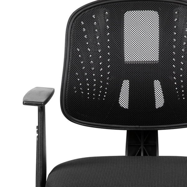 English Elm Flash Fundamentals Mid-Back Mesh Office Chair - Breathable Design with Pivot Back and Lumbar Support Black LF-134-A-BK-GG