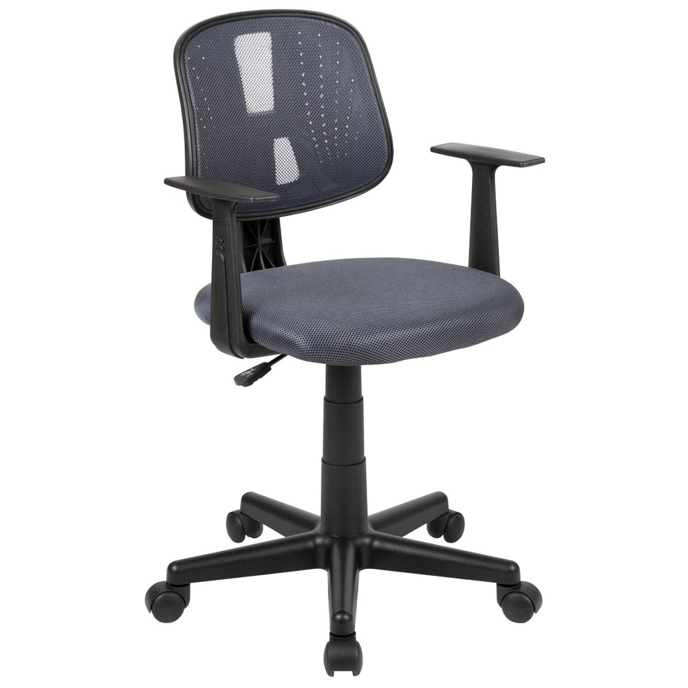 English Elm Flash Fundamentals Mid-Back Mesh Office Chair - Breathable Design with Pivot Back and Lumbar Support Gray LF-134-A-GY-GG