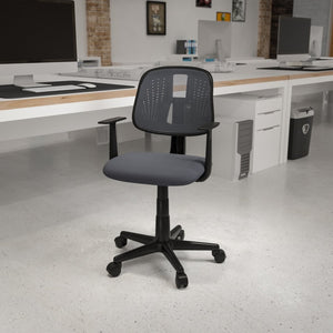 English Elm Flash Fundamentals Mid-Back Mesh Office Chair - Breathable Design with Pivot Back and Lumbar Support Gray LF-134-A-GY-GG