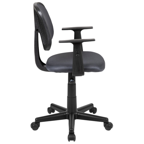 English Elm Flash Fundamentals Mid-Back Mesh Office Chair - Breathable Design with Pivot Back and Lumbar Support Gray LF-134-A-GY-GG