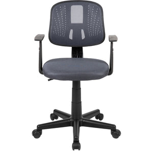 English Elm Flash Fundamentals Mid-Back Mesh Office Chair - Breathable Design with Pivot Back and Lumbar Support Gray LF-134-A-GY-GG