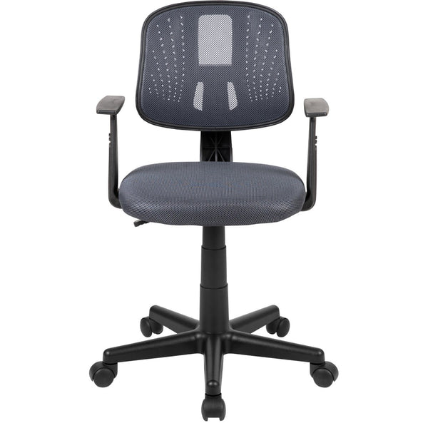 English Elm Flash Fundamentals Mid-Back Mesh Office Chair - Breathable Design with Pivot Back and Lumbar Support Gray LF-134-A-GY-GG