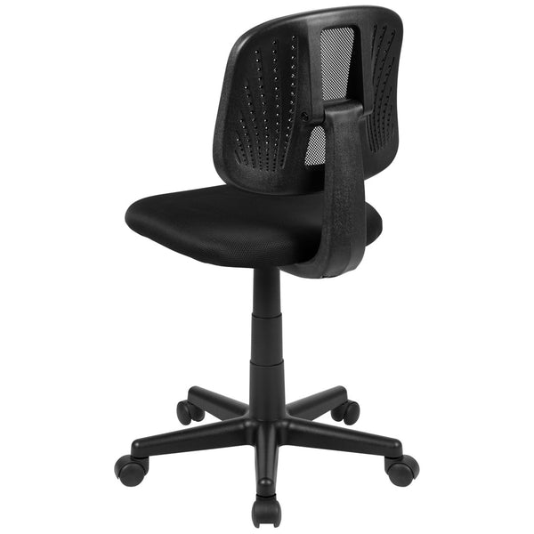 English Elm Flash Fundamentals Mid-Back Mesh Task Chair with Pivot Back for Enhanced Comfort and Support Black LF-134-BK-GG