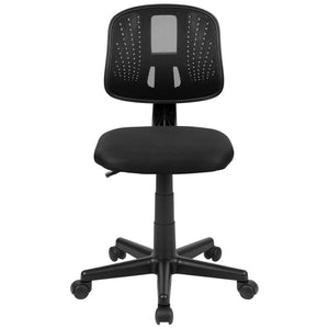 English Elm Flash Fundamentals Mid-Back Mesh Task Chair with Pivot Back for Enhanced Comfort and Support Black LF-134-BK-GG