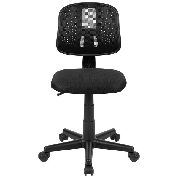 English Elm Flash Fundamentals Mid-Back Mesh Task Chair with Pivot Back for Enhanced Comfort and Support Black LF-134-BK-GG
