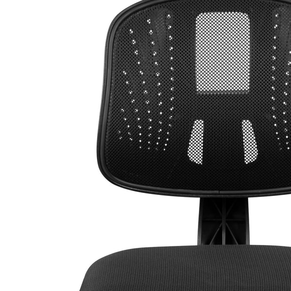 English Elm Flash Fundamentals Mid-Back Mesh Task Chair with Pivot Back for Enhanced Comfort and Support Black LF-134-BK-GG