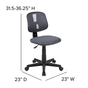 English Elm Flash Fundamentals Mid-Back Mesh Task Chair with Pivot Back for Enhanced Comfort and Support Gray LF-134-GY-GG