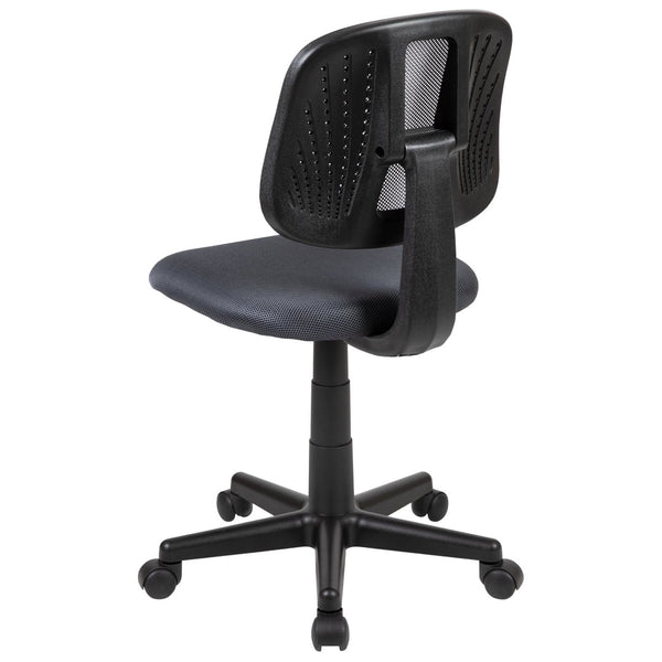 English Elm Flash Fundamentals Mid-Back Mesh Task Chair with Pivot Back for Enhanced Comfort and Support Gray LF-134-GY-GG
