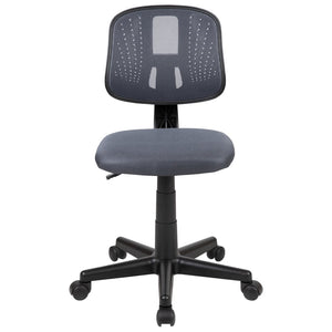 English Elm Flash Fundamentals Mid-Back Mesh Task Chair with Pivot Back for Enhanced Comfort and Support Gray LF-134-GY-GG