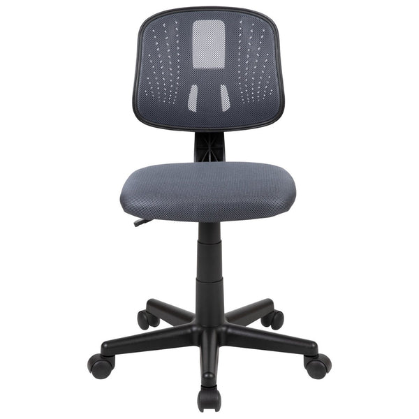 English Elm Flash Fundamentals Mid-Back Mesh Task Chair with Pivot Back for Enhanced Comfort and Support Gray LF-134-GY-GG