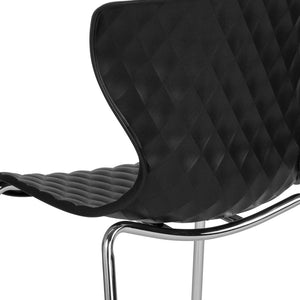 English Elm Lowell Contemporary Stacking Chair with Ergonomic Design for Comfort in Any Space or Setting Black LF-7-07C-BLK-GG