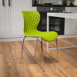 English Elm Lowell Contemporary Stacking Chair with Ergonomic Design for Comfort in Any Space or Setting Citrus Green LF-7-07C-CGRN-GG