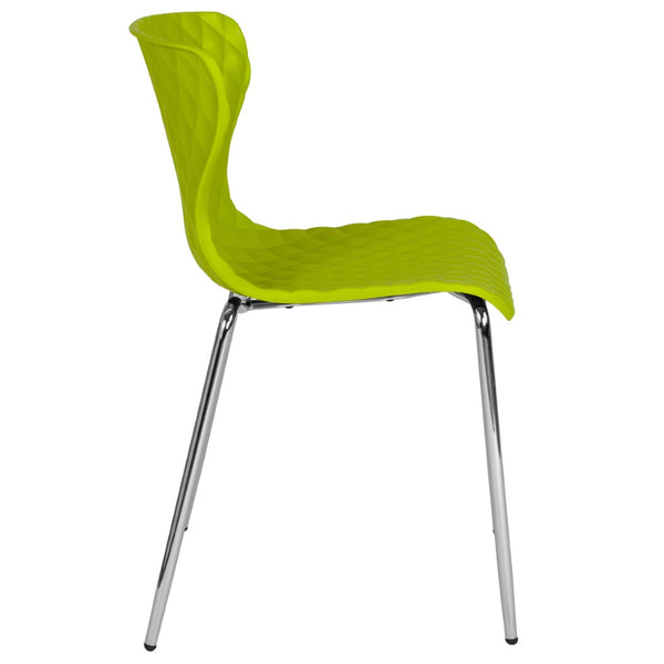 English Elm Lowell Contemporary Stacking Chair with Ergonomic Design for Comfort in Any Space or Setting Citrus Green LF-7-07C-CGRN-GG