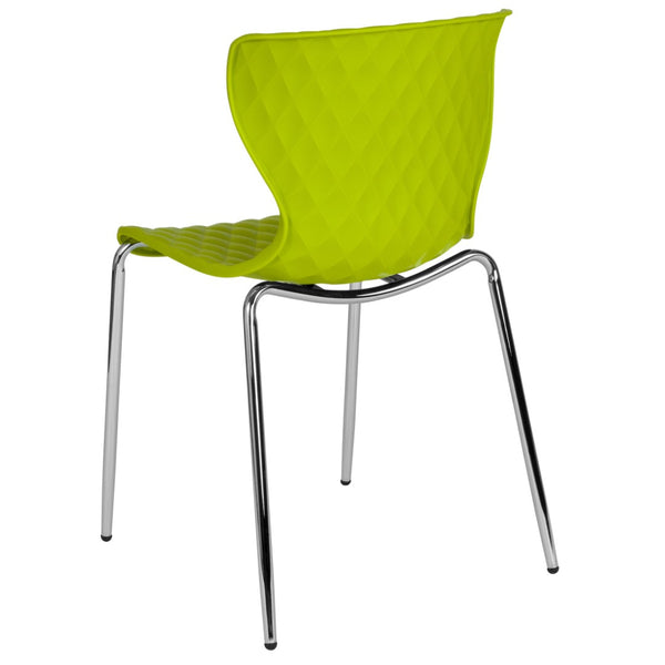 English Elm Lowell Contemporary Stacking Chair with Ergonomic Design for Comfort in Any Space or Setting Citrus Green LF-7-07C-CGRN-GG