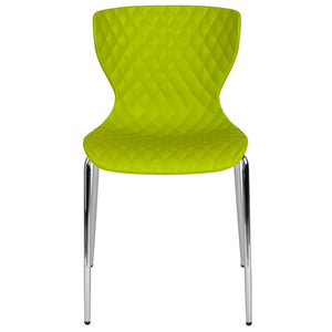 English Elm Lowell Contemporary Stacking Chair with Ergonomic Design for Comfort in Any Space or Setting Citrus Green LF-7-07C-CGRN-GG