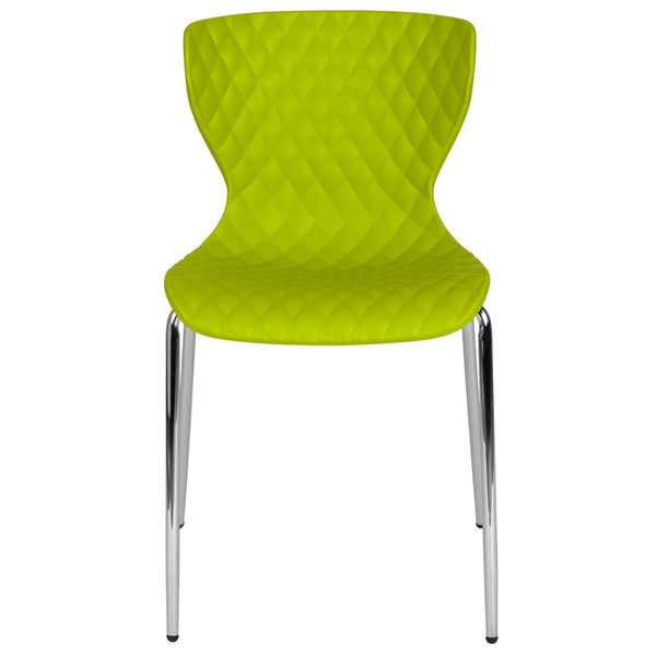 English Elm Lowell Contemporary Stacking Chair with Ergonomic Design for Comfort in Any Space or Setting Citrus Green LF-7-07C-CGRN-GG