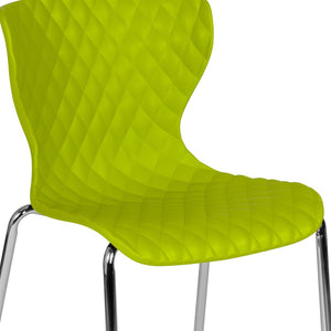 English Elm Lowell Contemporary Stacking Chair with Ergonomic Design for Comfort in Any Space or Setting Citrus Green LF-7-07C-CGRN-GG