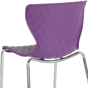 English Elm Lowell Contemporary Stacking Chair with Ergonomic Design for Comfort in Any Space or Setting Purple LF-7-07C-PUR-GG
