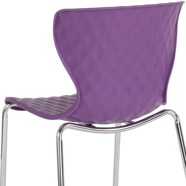 English Elm Lowell Contemporary Stacking Chair with Ergonomic Design for Comfort in Any Space or Setting Purple LF-7-07C-PUR-GG