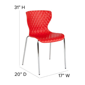 English Elm Lowell Contemporary Stacking Chair with Ergonomic Design for Comfort in Any Space or Setting Red LF-7-07C-RED-GG