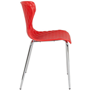 English Elm Lowell Contemporary Stacking Chair with Ergonomic Design for Comfort in Any Space or Setting Red LF-7-07C-RED-GG
