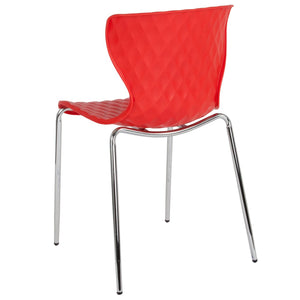 English Elm Lowell Contemporary Stacking Chair with Ergonomic Design for Comfort in Any Space or Setting Red LF-7-07C-RED-GG