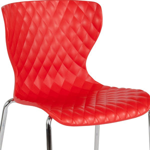 English Elm Lowell Contemporary Stacking Chair with Ergonomic Design for Comfort in Any Space or Setting Red LF-7-07C-RED-GG