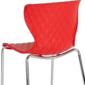 English Elm Lowell Contemporary Stacking Chair with Ergonomic Design for Comfort in Any Space or Setting Red LF-7-07C-RED-GG