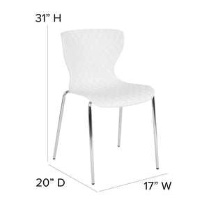 English Elm Lowell Contemporary Stacking Chair with Ergonomic Design for Comfort in Any Space or Setting White LF-7-07C-WH-GG