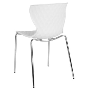 English Elm Lowell Contemporary Stacking Chair with Ergonomic Design for Comfort in Any Space or Setting White LF-7-07C-WH-GG