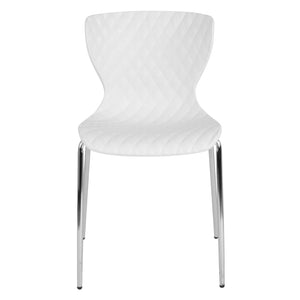English Elm Lowell Contemporary Stacking Chair with Ergonomic Design for Comfort in Any Space or Setting White LF-7-07C-WH-GG